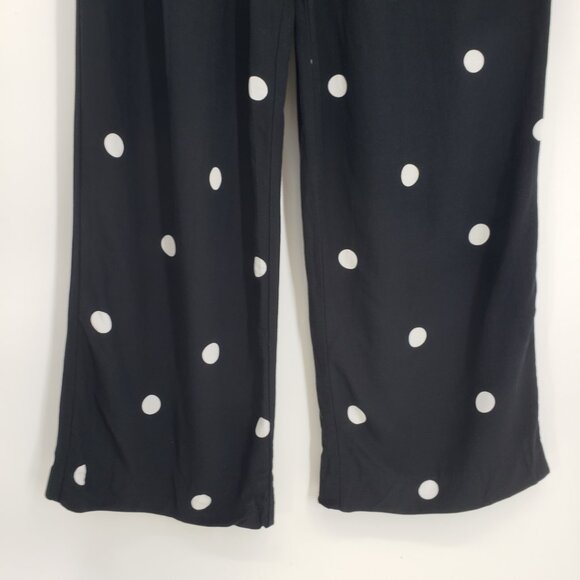 3/$25 LOFT Polka Dot Jumpsuit Pants XS Sleeveless Ruffle Trim Black - Picture 5 of 10